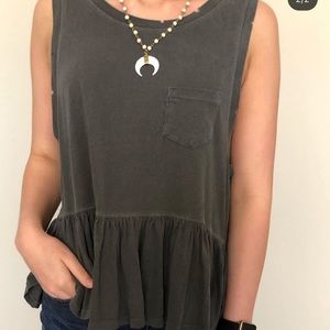Free People sleeveless peplum blouse